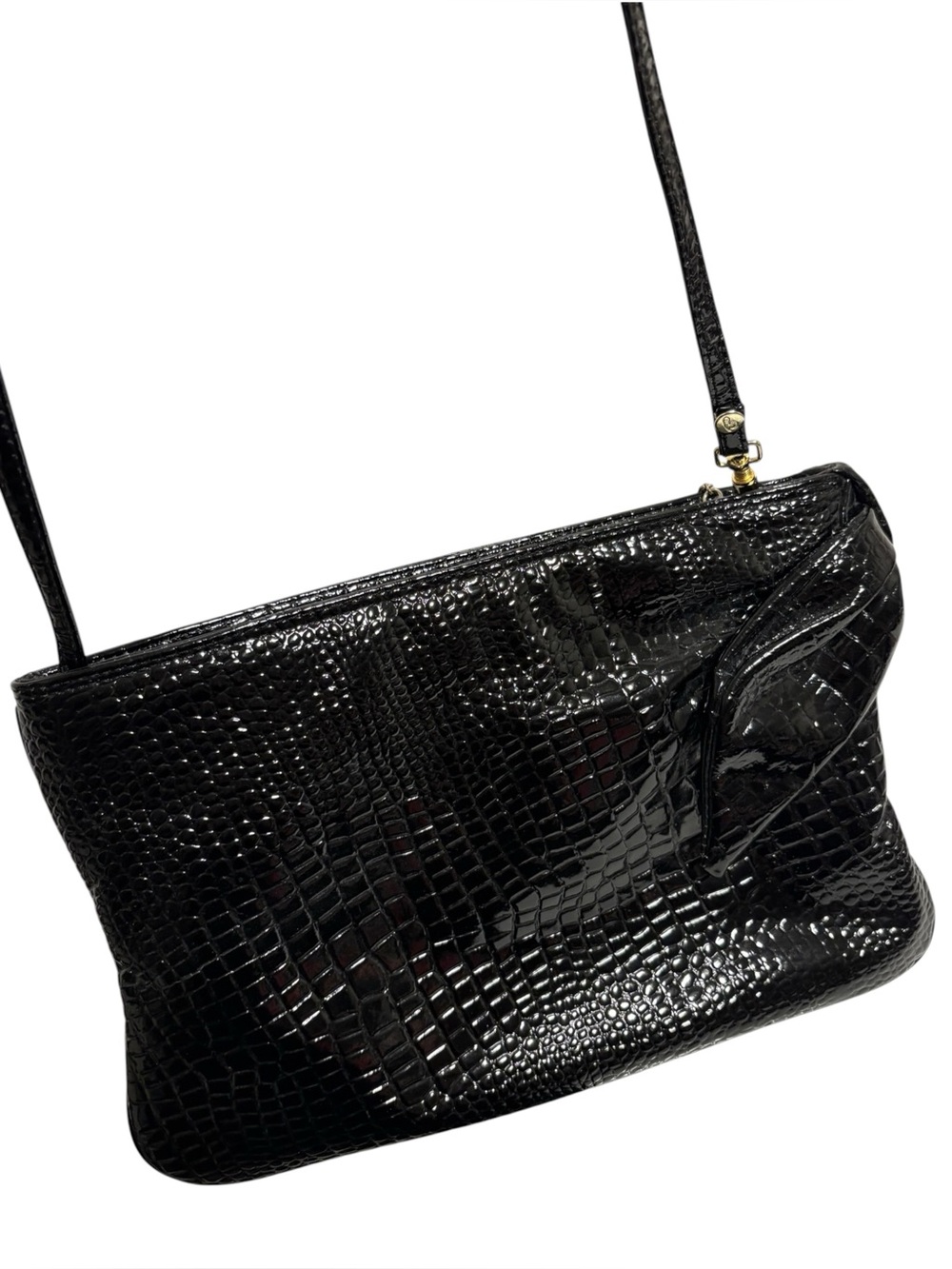 Vintage Brio! Black Side Bow Crossbody Purse
